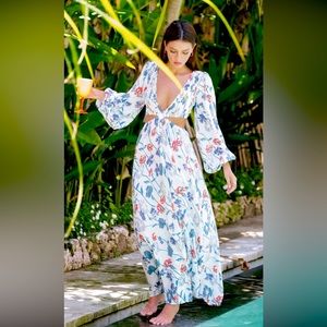Indah cut out maxi dress in floral print